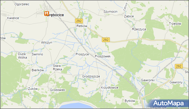 mapa Proszówek, Proszówek na mapie Targeo