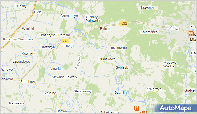 mapa Pruszkowo gmina Sochocin, Pruszkowo gmina Sochocin na mapie Targeo