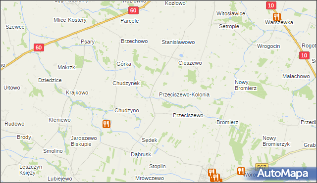 mapa Przeciszewo-Kolonia, Przeciszewo-Kolonia na mapie Targeo