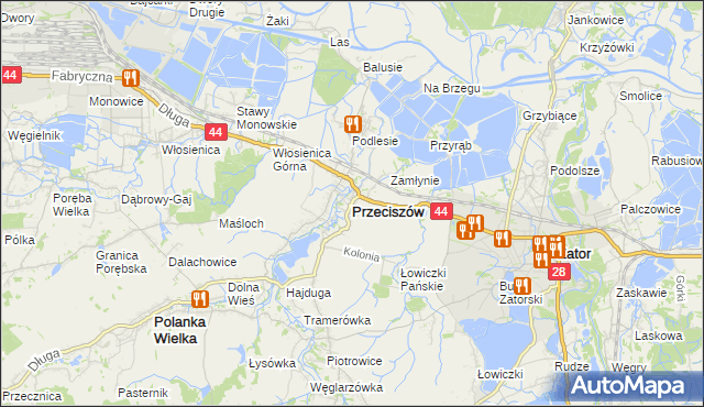 mapa Przeciszów, Przeciszów na mapie Targeo