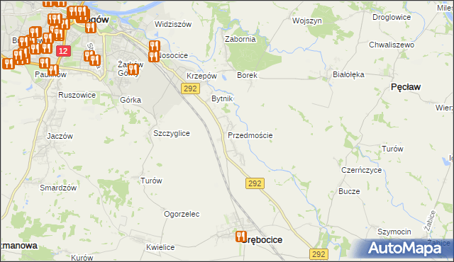 mapa Przedmoście gmina Głogów, Przedmoście gmina Głogów na mapie Targeo