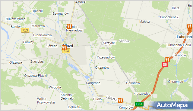 mapa Przesiadłów, Przesiadłów na mapie Targeo
