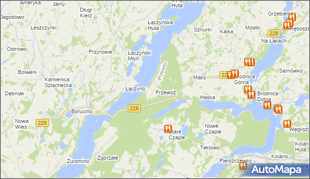 mapa Przewóz gmina Chmielno, Przewóz gmina Chmielno na mapie Targeo