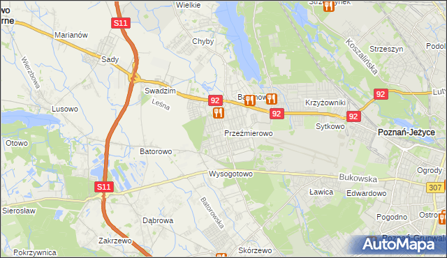 mapa Przeźmierowo, Przeźmierowo na mapie Targeo