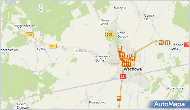 mapa Przyczyna Górna, Przyczyna Górna na mapie Targeo