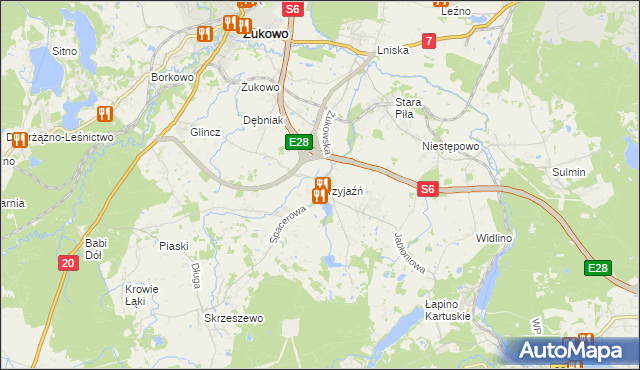 mapa Przyjaźń, Przyjaźń na mapie Targeo