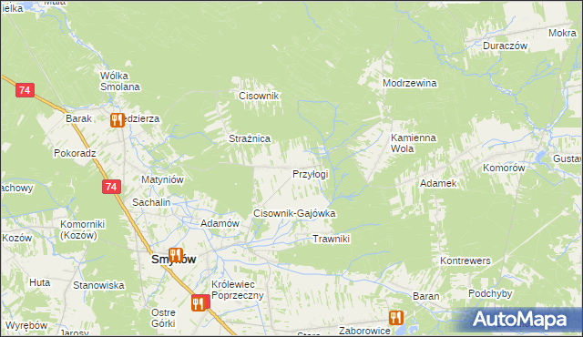 mapa Przyłogi, Przyłogi na mapie Targeo