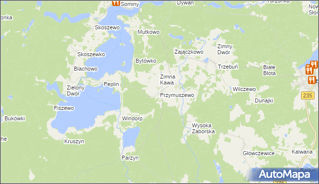 mapa Przymuszewo gmina Brusy, Przymuszewo gmina Brusy na mapie Targeo