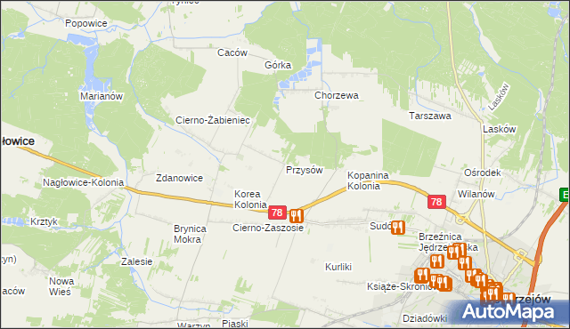 mapa Przysów, Przysów na mapie Targeo