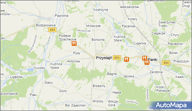 mapa Przystajń, Przystajń na mapie Targeo