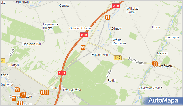 mapa Pułankowice, Pułankowice na mapie Targeo