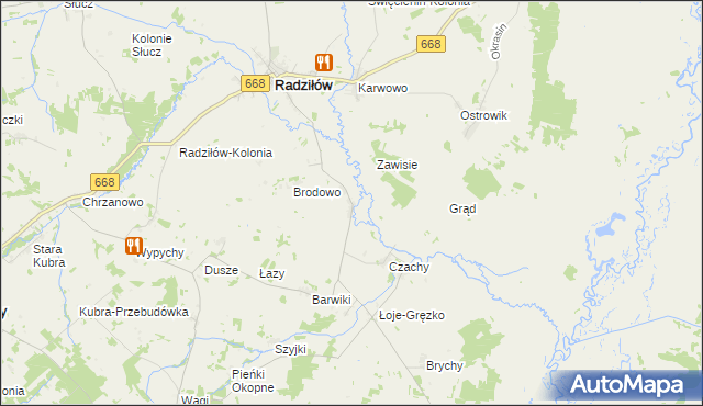 mapa Racibory gmina Radziłów, Racibory gmina Radziłów na mapie Targeo