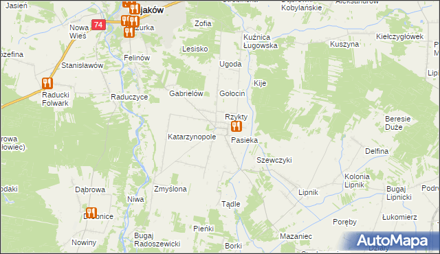 mapa Radoszewice gmina Siemkowice, Radoszewice gmina Siemkowice na mapie Targeo