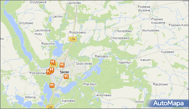 mapa Rakojady, Rakojady na mapie Targeo