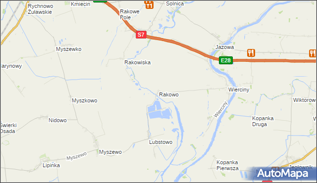 mapa Rakowo gmina Nowy Dwór Gdański, Rakowo gmina Nowy Dwór Gdański na mapie Targeo