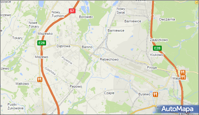 mapa Rębiechowo, Rębiechowo na mapie Targeo