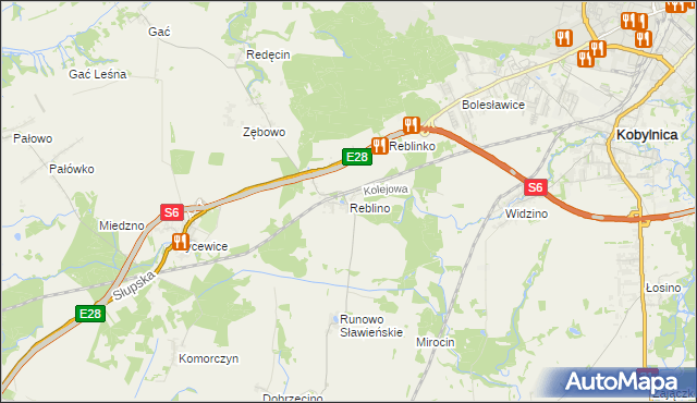 mapa Reblino, Reblino na mapie Targeo