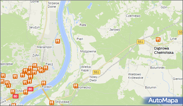 mapa Reptowo gmina Dąbrowa Chełmińska, Reptowo gmina Dąbrowa Chełmińska na mapie Targeo