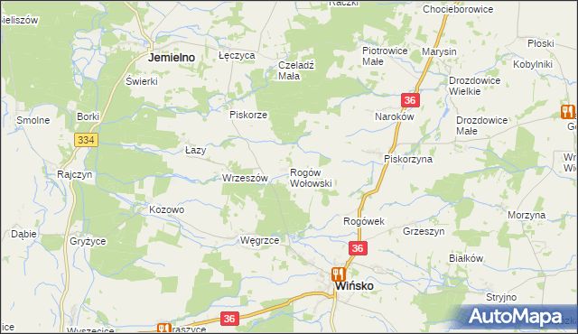 mapa Rogów Wołowski, Rogów Wołowski na mapie Targeo