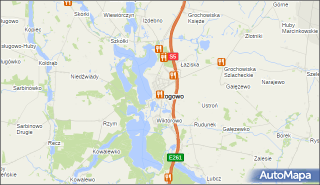 mapa Rogowo powiat żniński, Rogowo powiat żniński na mapie Targeo