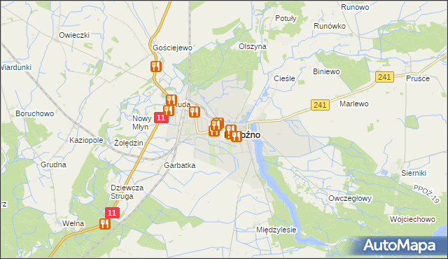 mapa Rogoźno powiat obornicki, Rogoźno powiat obornicki na mapie Targeo