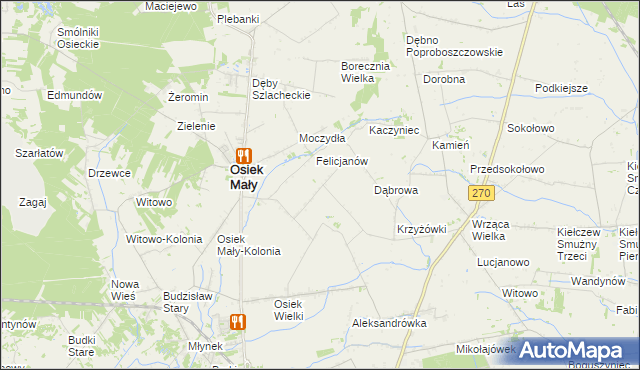 mapa Rosocha gmina Osiek Mały, Rosocha gmina Osiek Mały na mapie Targeo