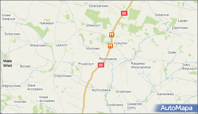 mapa Rostkowice gmina Wyszogród, Rostkowice gmina Wyszogród na mapie Targeo
