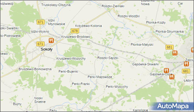 mapa Roszki-Sączki, Roszki-Sączki na mapie Targeo