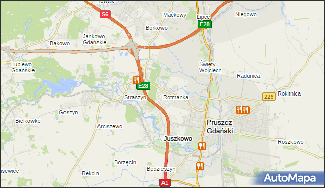 mapa Rotmanka, Rotmanka na mapie Targeo