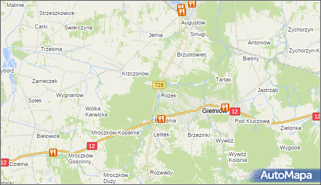 mapa Rożek, Rożek na mapie Targeo