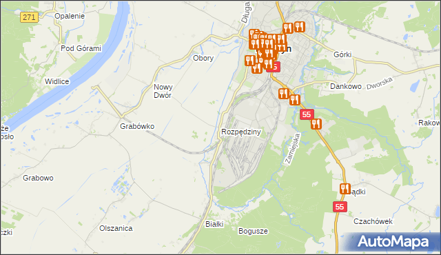 mapa Rozpędziny, Rozpędziny na mapie Targeo