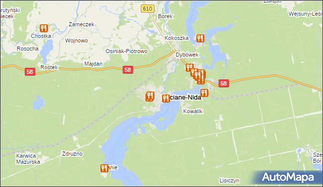 mapa Ruciane-Nida, Ruciane-Nida na mapie Targeo