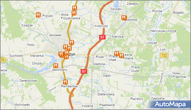 mapa Ruda gmina Tarczyn, Ruda gmina Tarczyn na mapie Targeo