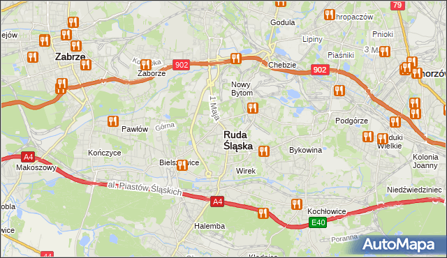 mapa Rudy Śląskiej, Ruda Śląska na mapie Targeo