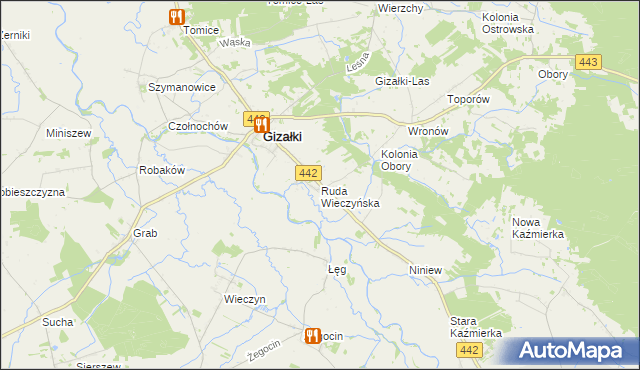 mapa Ruda Wieczyńska, Ruda Wieczyńska na mapie Targeo