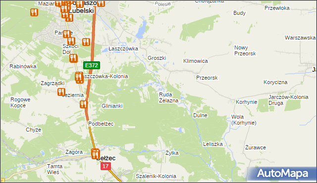 mapa Ruda Żelazna, Ruda Żelazna na mapie Targeo