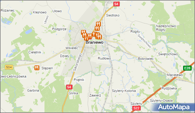 mapa Rudłowo, Rudłowo na mapie Targeo