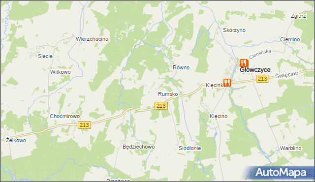 mapa Rumsko, Rumsko na mapie Targeo