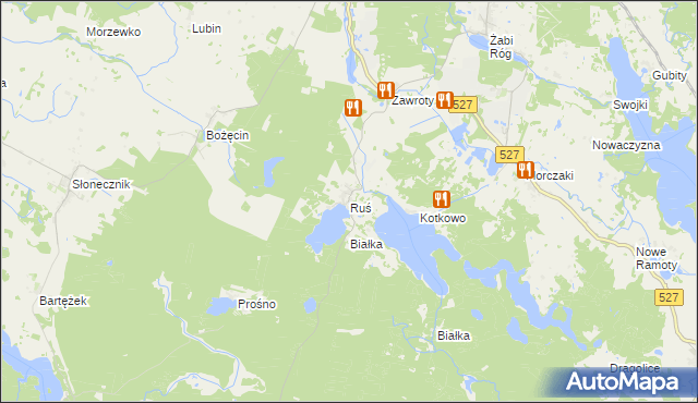 mapa Ruś gmina Morąg, Ruś gmina Morąg na mapie Targeo