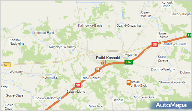 mapa Rutki-Kossaki, Rutki-Kossaki na mapie Targeo