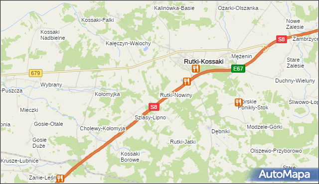 mapa Rutki-Nowiny, Rutki-Nowiny na mapie Targeo