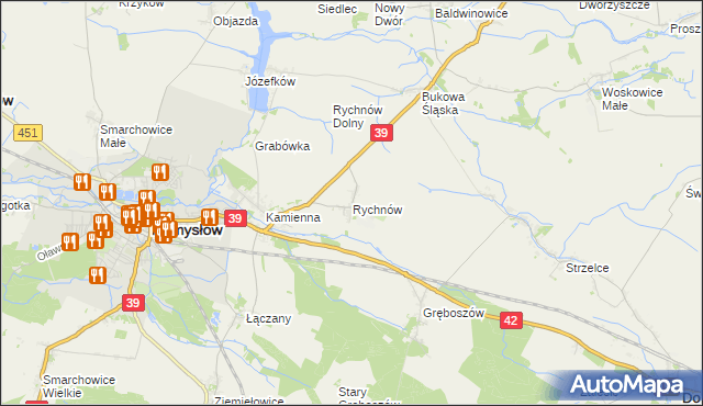 mapa Rychnów gmina Namysłów, Rychnów gmina Namysłów na mapie Targeo
