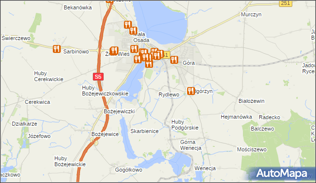 mapa Rydlewo, Rydlewo na mapie Targeo