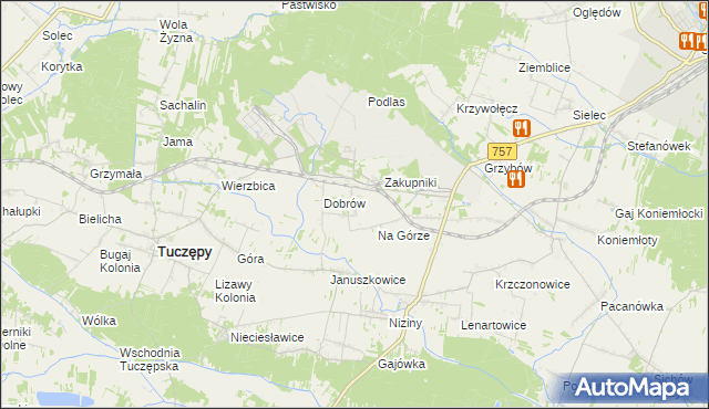 mapa Rzędów gmina Tuczępy, Rzędów gmina Tuczępy na mapie Targeo