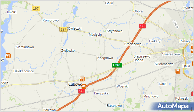 mapa Rzegnowo, Rzegnowo na mapie Targeo