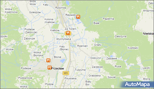 mapa Rzemień, Rzemień na mapie Targeo