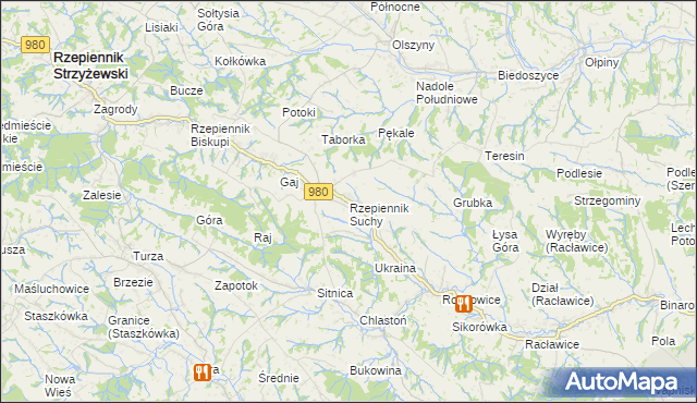 mapa Rzepiennik Suchy, Rzepiennik Suchy na mapie Targeo