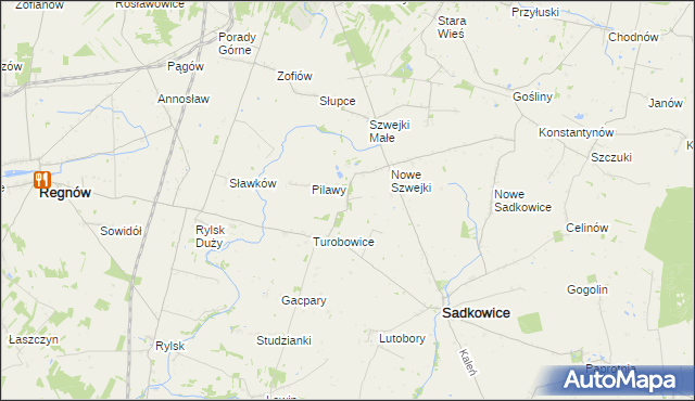 mapa Rzymiec gmina Sadkowice, Rzymiec gmina Sadkowice na mapie Targeo
