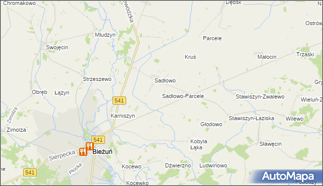 mapa Sadłowo-Parcele, Sadłowo-Parcele na mapie Targeo