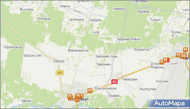 mapa Sadowiec-Niwy, Sadowiec-Niwy na mapie Targeo